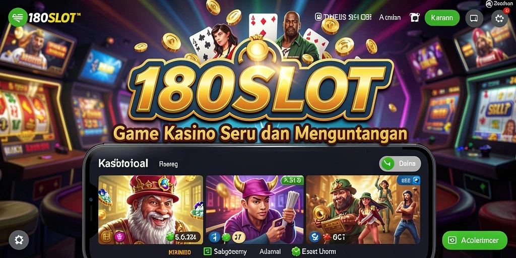 Tampilan menarik dari gameplay 180SLOT dengan berbagai tema slot yang memukau.