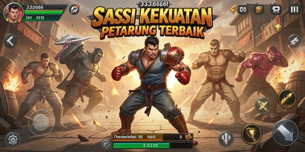 Screenshot utama 333666 menampilkan aksi adu kekuatan di arena Fighting.