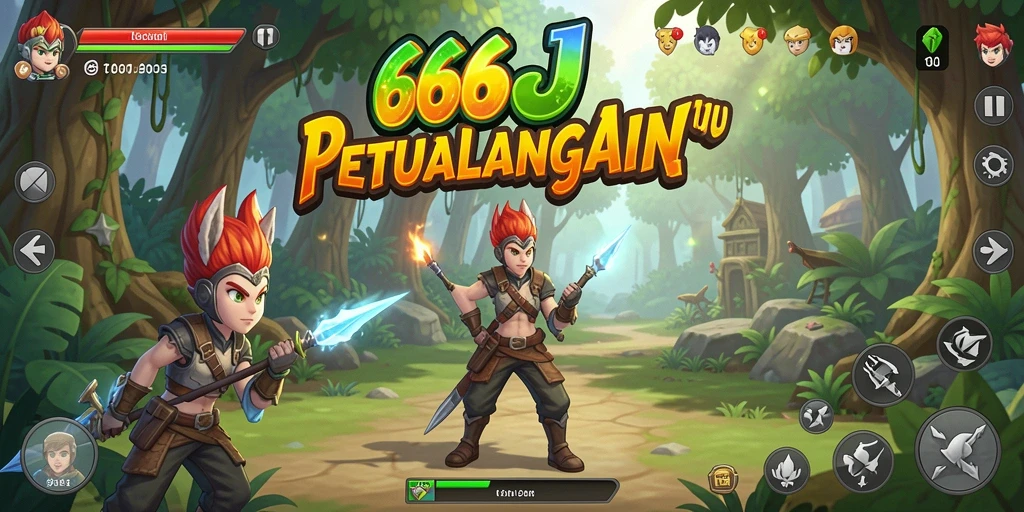 Menampilkan gameplay seru dalam petualangan 666J.