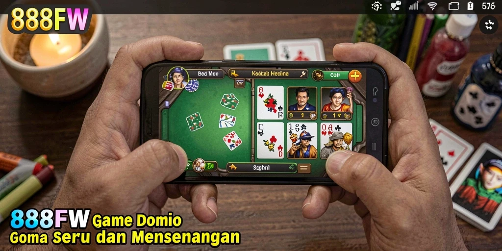 Screenshot utama 888FW menampilkan gameplay Domino yang seru dan menarik.