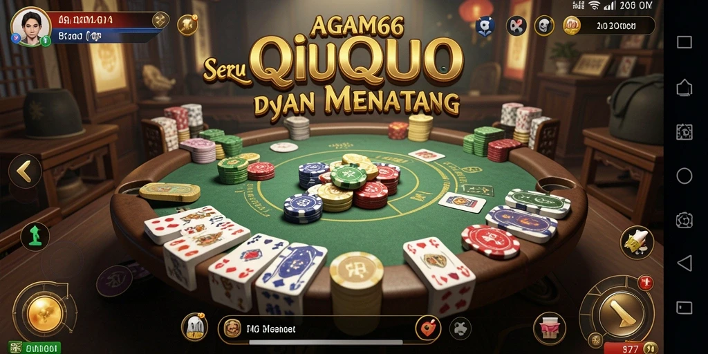 Tangkapan layar menampilkan aksi seru dalam permainan QiuQiu AGAM66.