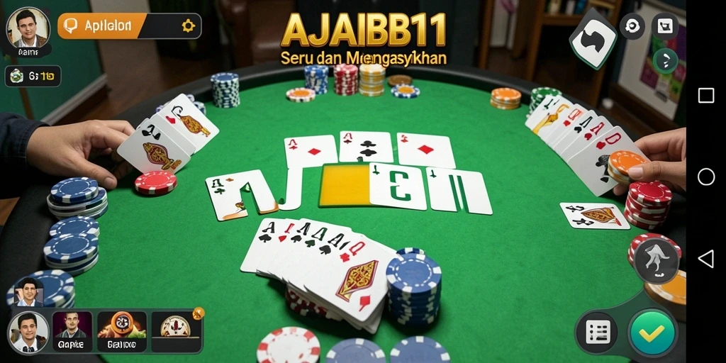 Tampilan screenshot utama AJAIB11 menampilkan gameplay seru Gaple.