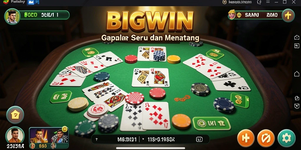 Tampilan gameplay seru dari BIGWIN dengan aksi Gaple yang menantang.