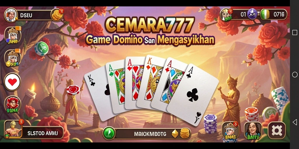Tangkapan layar CEMARA777 menunjukkan gameplay domino yang menarik dan interaktif.