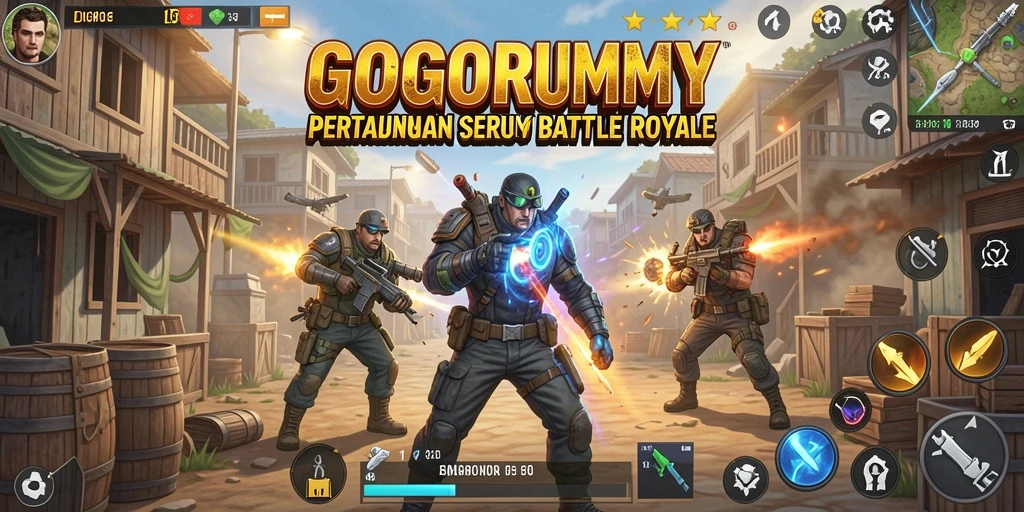 Tampilan gameplay seru dan mendebarkan di GOGORUMMY.