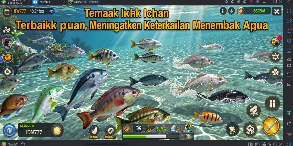 Tangkapan layar gameplay IDN777 menunjukkan keseruan menembak ikan yang berwarna-warni.