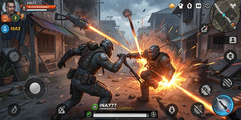 Screenshot menampilkan aksi mendebarkan dalam gameplay INA777.
