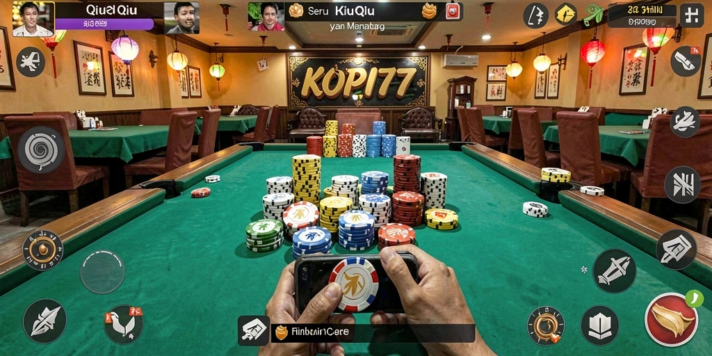 Tampilan seru saat bermain QiuQiu di KOPI77.