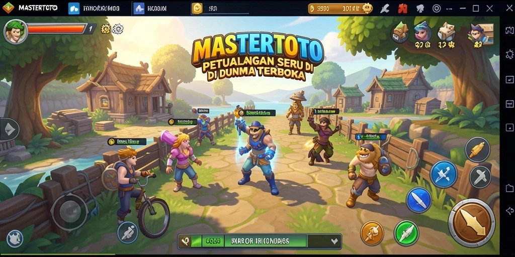 Gameplay <strong>MASTERTOTO</strong> yang menampilkan eksplorasi dunia terbuka dan interaksi karakter.