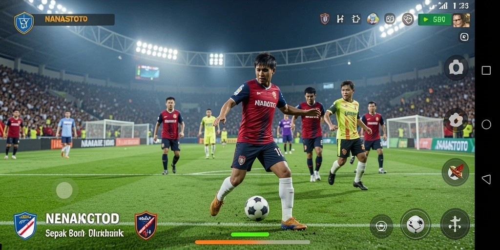 Tampilan gameplay NANASTOTO dengan aksi seru di lapangan.