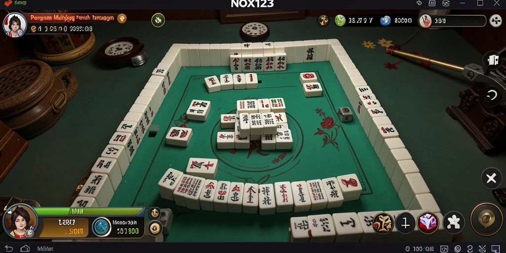 Tangkapan layar menunjukkan gameplay Mahjong yang seru dan menantang di NOX123.