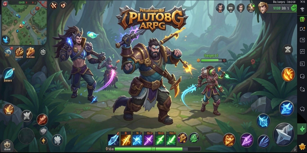 Tampilan gameplay seru dalam dunia fantasi ARPG PLUTO88.