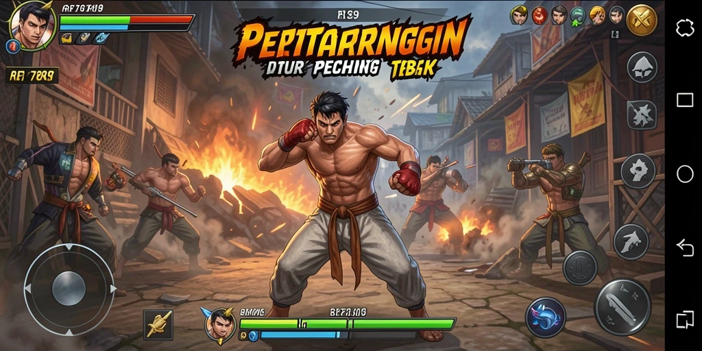 Tampilan gameplay <strong>RR789</strong> yang intens dan penuh aksi pertarungan.