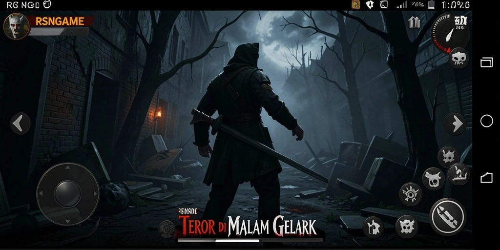 Screenshot RSNGAME menampilkan atmosfer mencekam dalam gameplay Horror.