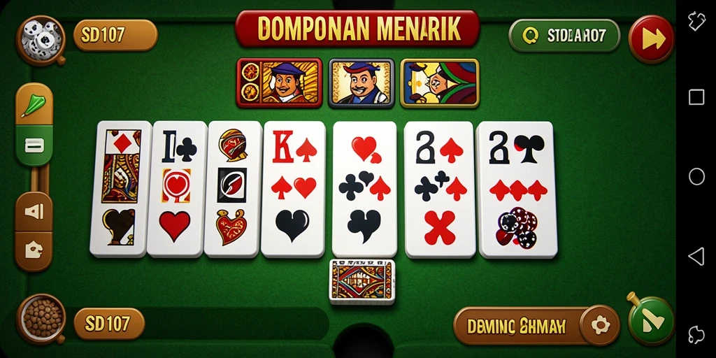 Tampilan gameplay seru dalam permainan Domino SD107.
