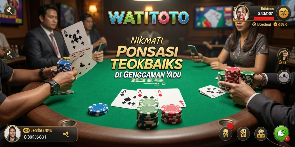 Tampilan utama WATITOTO dengan pemain yang bersaing dalam game poker.