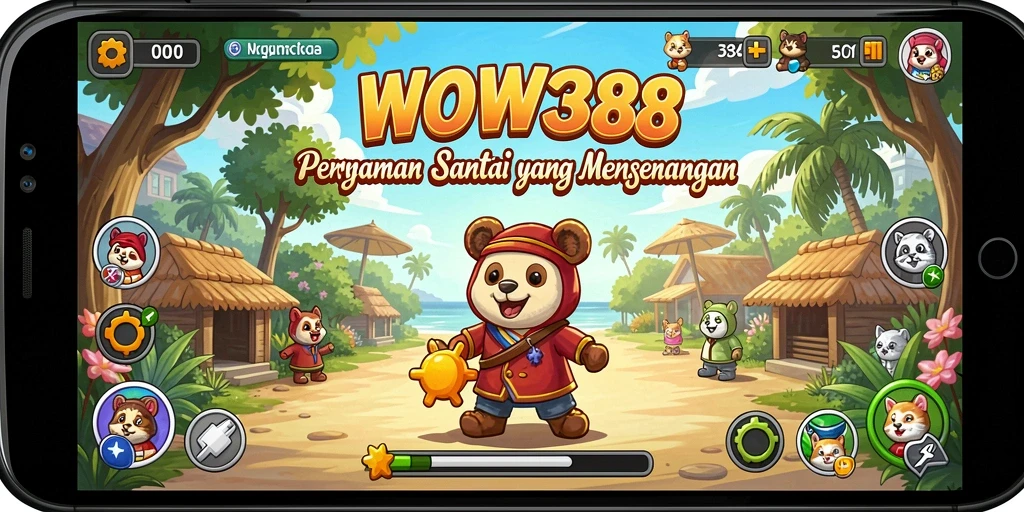 Tampilan gameplay WOW388 yang penuh warna dan menarik perhatian.